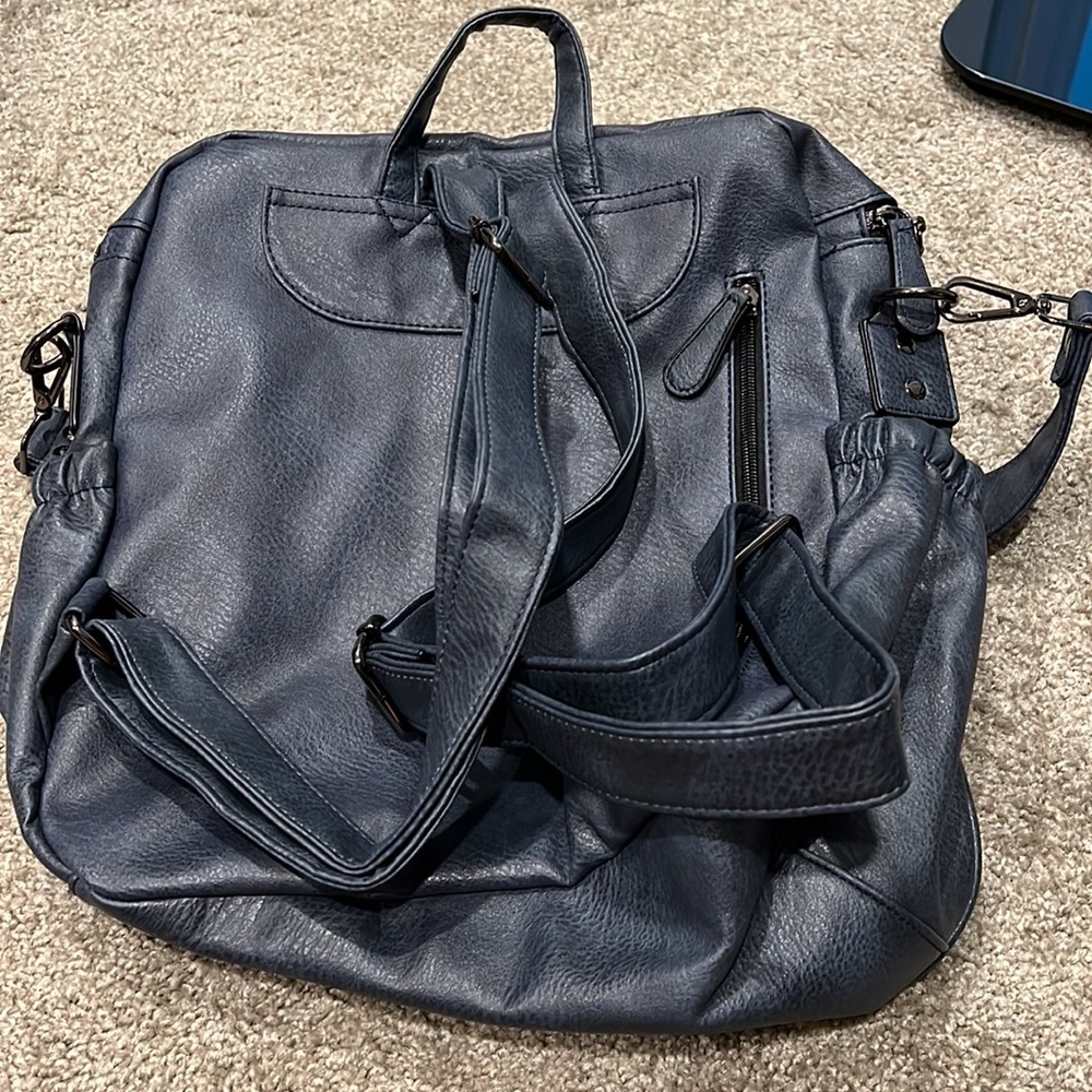 Denim Blue Stud Backpack leather - Picture 2 of 5